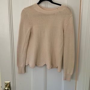J crew xs sweater with scallop hem